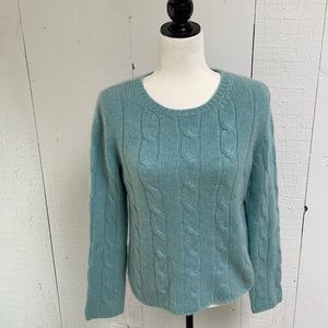 Cozy cashmere cable knit sweater.